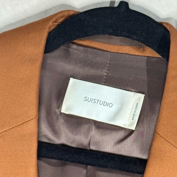 SuisStudio Womens Rust-Brown Single-Button Blazer - Picture 2 of 4
